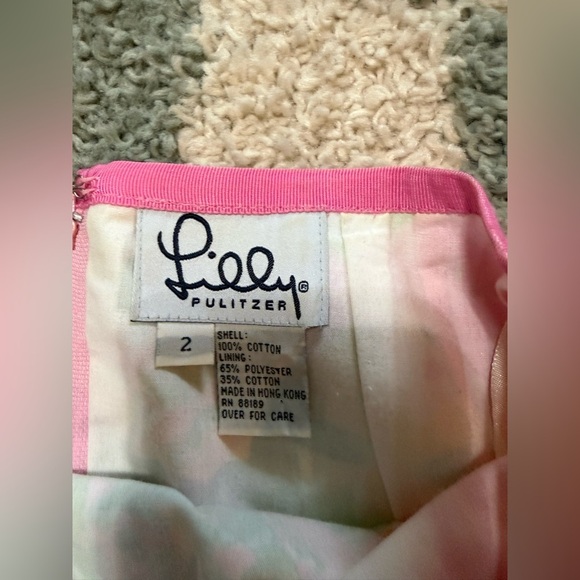 LILLY PULITZER 90s/Y2K Pink Tile Patch Vintage Skirt Alligator Lemon Seashell 2 - Picture 8 of 14